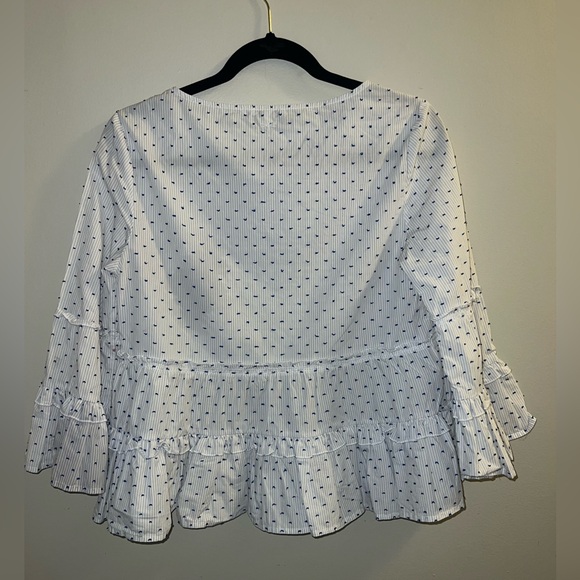 Tyler Boe Chesley Top Blue Swiss Dot Size Small - Picture 2 of 6